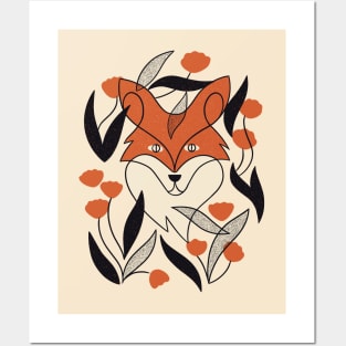 Floral Fox Posters and Art